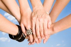 fibromyalgia support groups, hands together